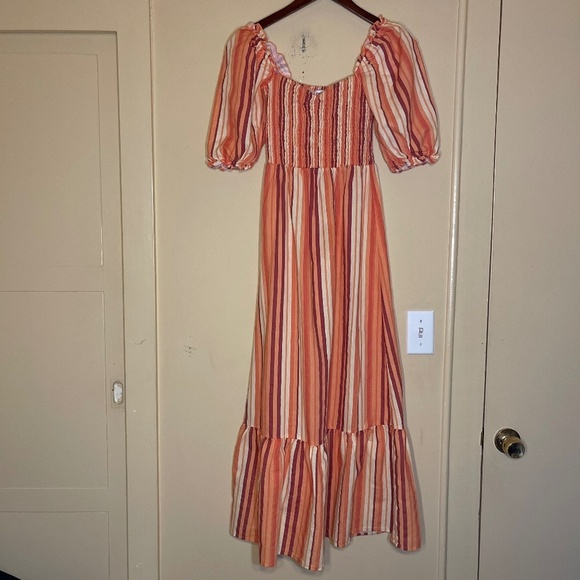 Charlie Holiday Dresses & Skirts - Charlie Holiday Striped Orange and Cream Dress